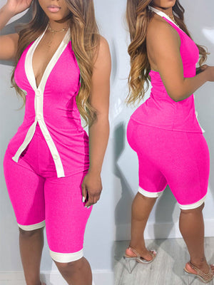 Indiebeautie – Neckholder-Top und Bikershorts-Set