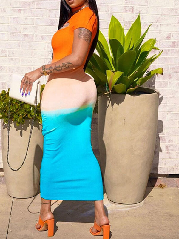 Kleid mit Cut-Outs im Ombré-Stil