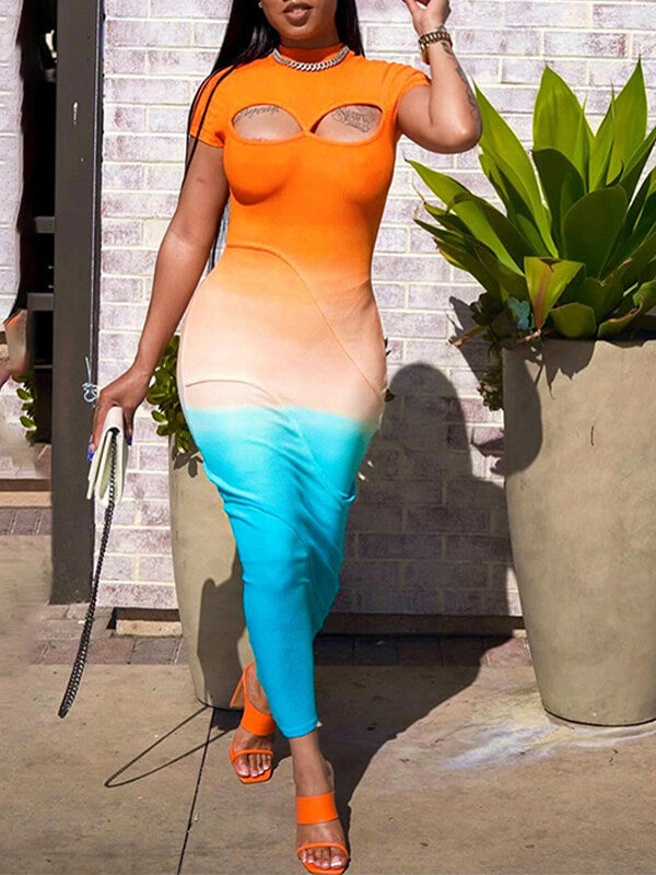 Kleid mit Cut-Outs im Ombré-Stil