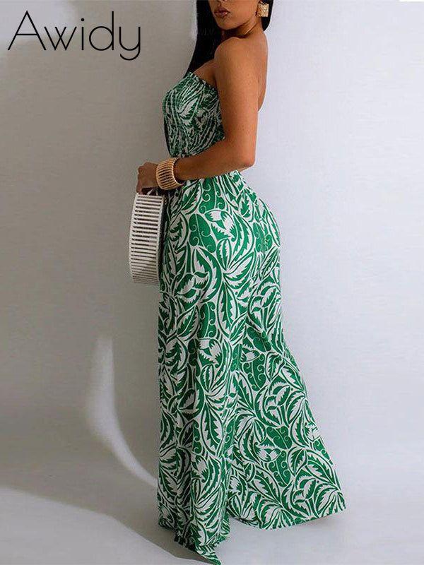Printed Strapless Jumpsuit