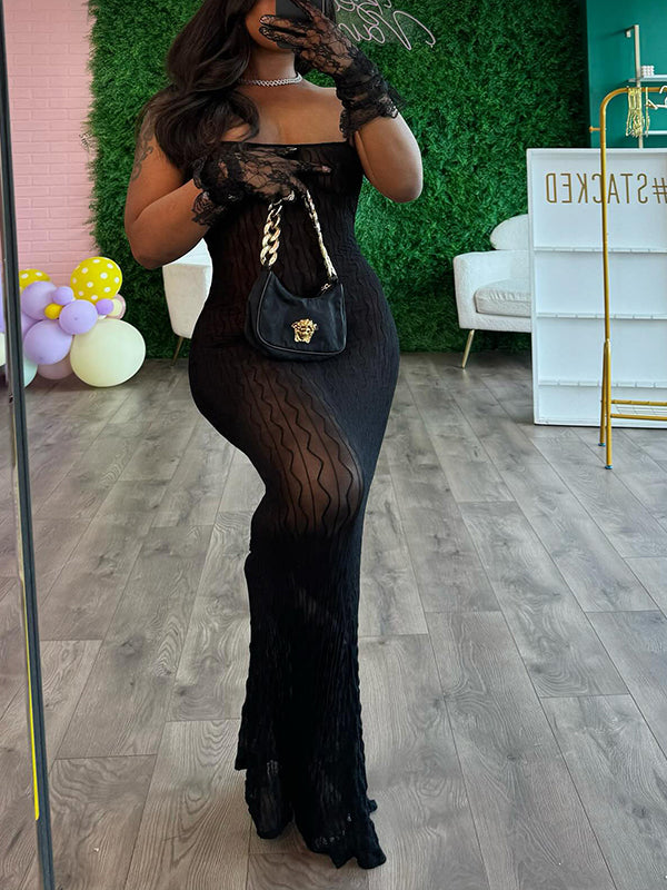 Einfarbiges durchsichtiges Camisole-Kleid