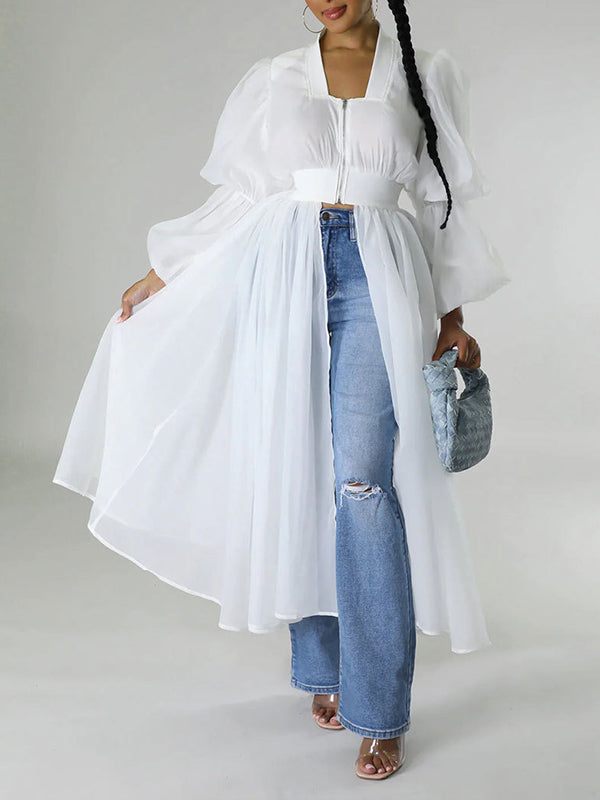 Haut tunique combiné zippé sur le devant