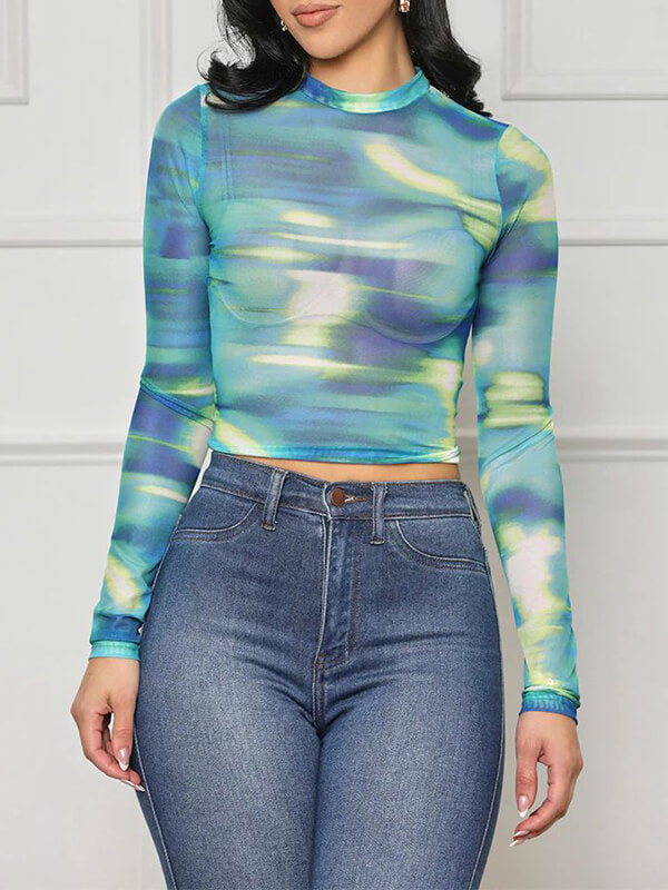 T-shirt transparent imprimé