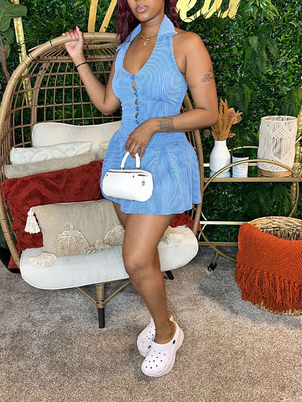 Robe boutonnée à licou