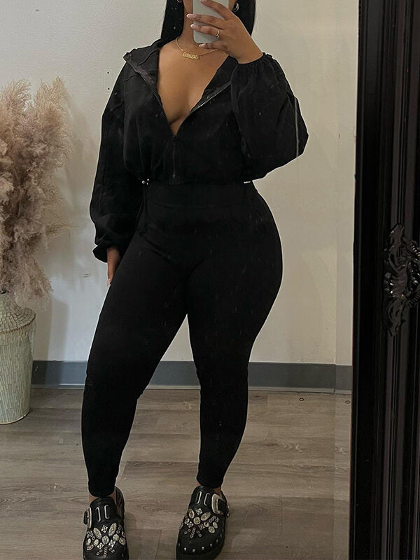 Ensemble veste et pantalon zippés