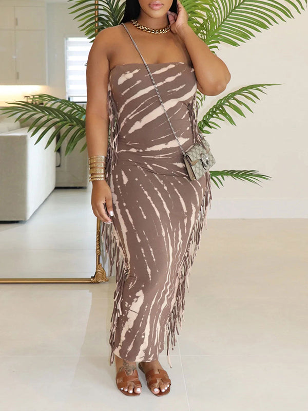 Robe bustier à franges