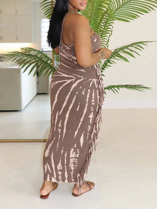 Robe bustier à franges