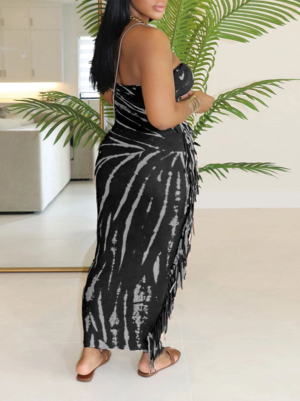 Robe bustier à franges