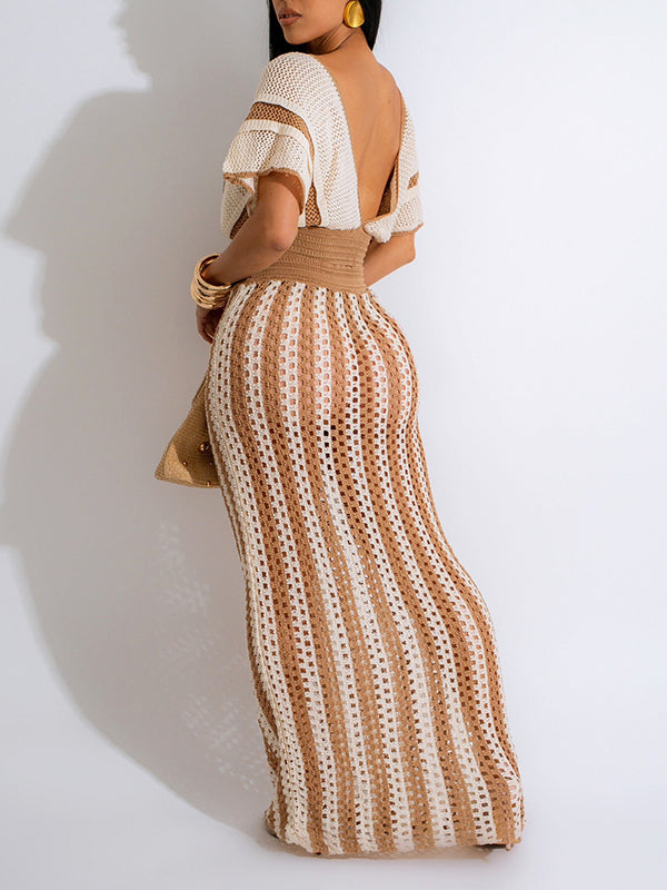 Indiebeautie Stripe Knit Skirt Set