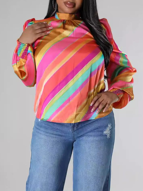 Haut imprimé à col noué