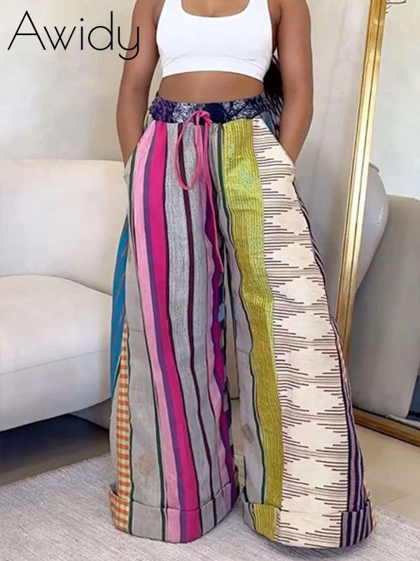 Printed Wide-Leg Pants