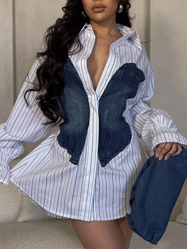 Chemise tunique en denim