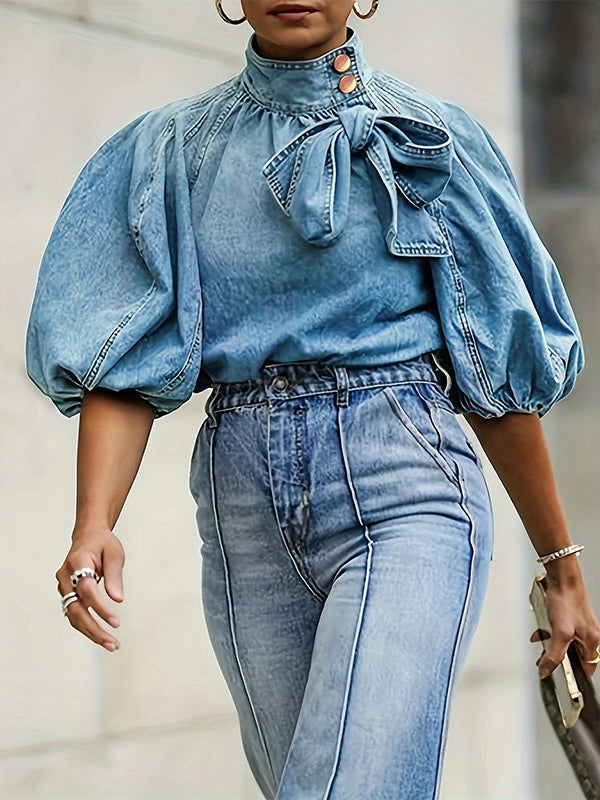Jeanstop mit Bindeband – Ausverkauf