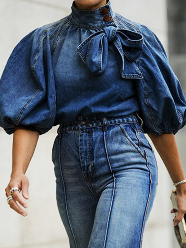 Jeanstop mit Bindeband – Ausverkauf