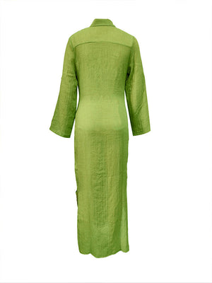 Hemdblusenkleid mit Seitenschlitz – Ausverkauf