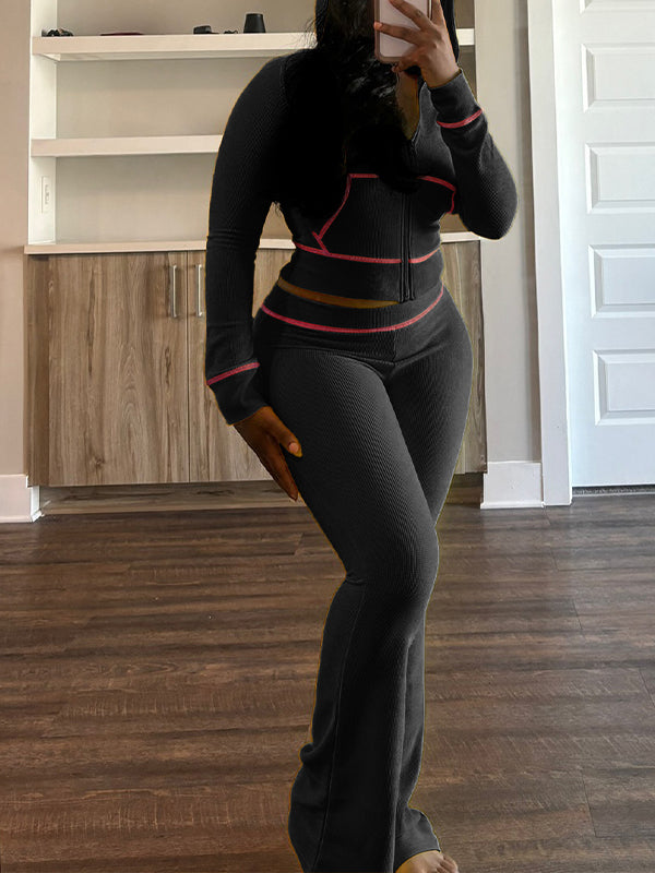 Ensemble sweat à capuche et pantalon zippés Indiebeautie