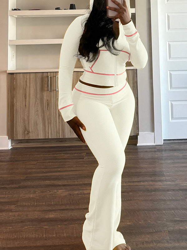Ensemble sweat à capuche et pantalon zippés Indiebeautie