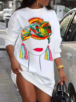 Bedrucktes Sweatshirtkleid – Ausverkauf