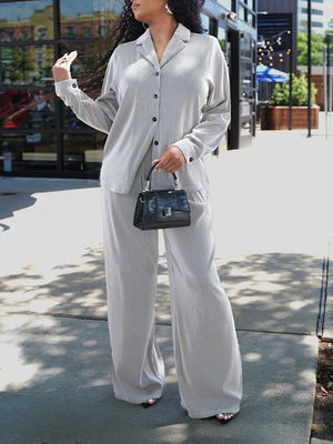 Set aus Hemd und Hose mit Knopfleiste vorne – Ausverkauf