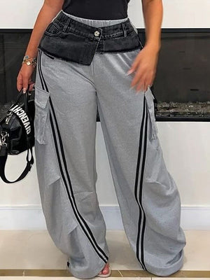 Indiebeautie – Denim-Cargohose mit Kombistreifen