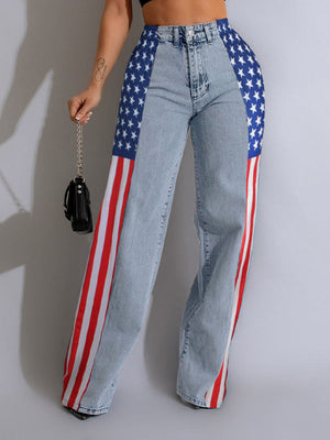 Bedruckte Kombi-Jeans – Ausverkauf