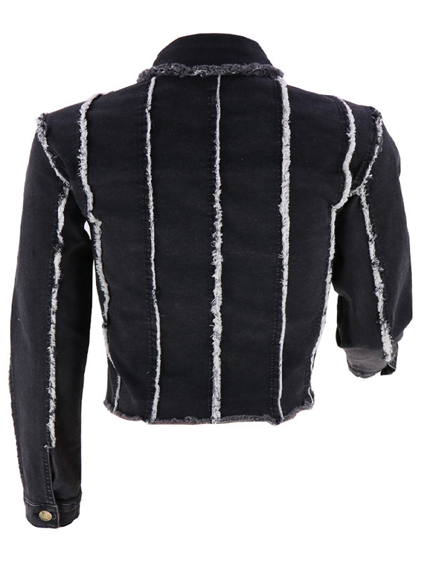 Veste en jean à franges - Soldes