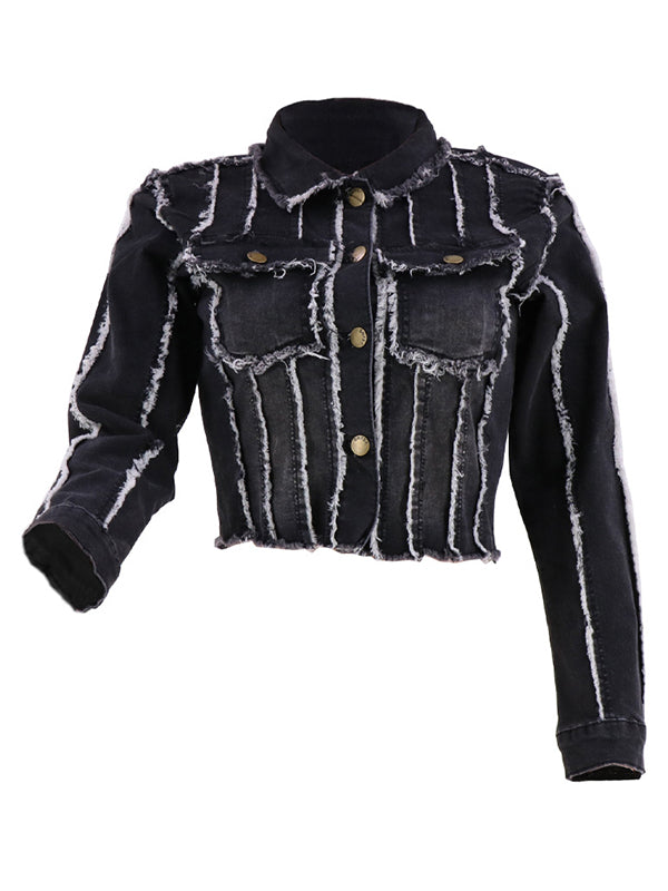 Veste en jean à franges - Soldes