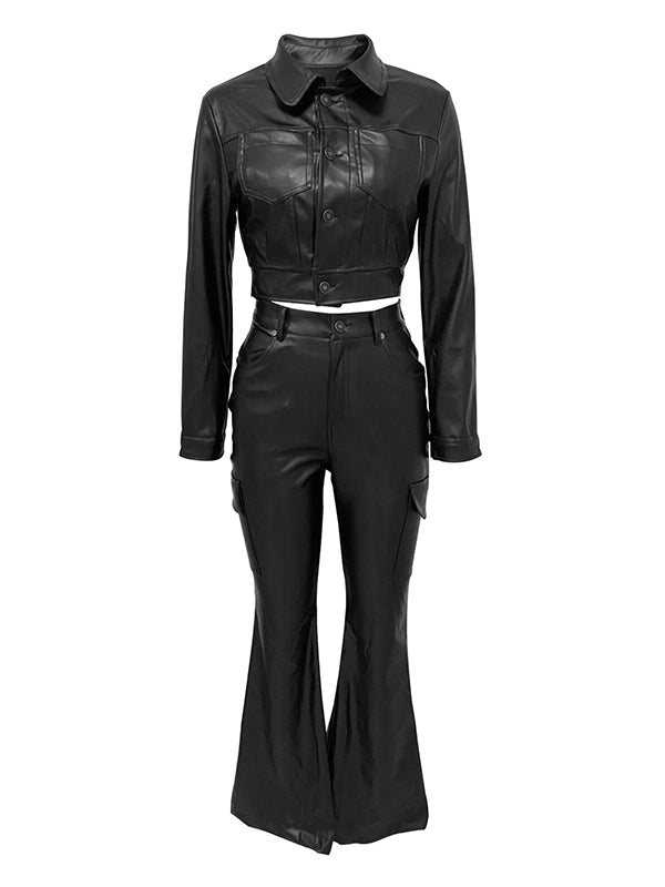 Set aus Hemd und Hose aus Kunstleder