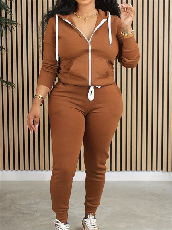 Ensemble sweat à capuche et pantalon zippés - Liquidation