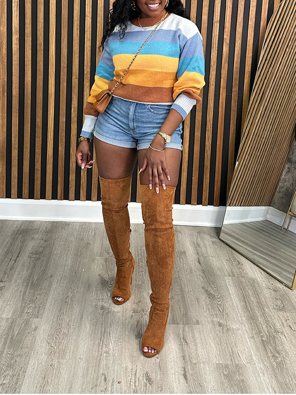 Pull à rayures multicolores