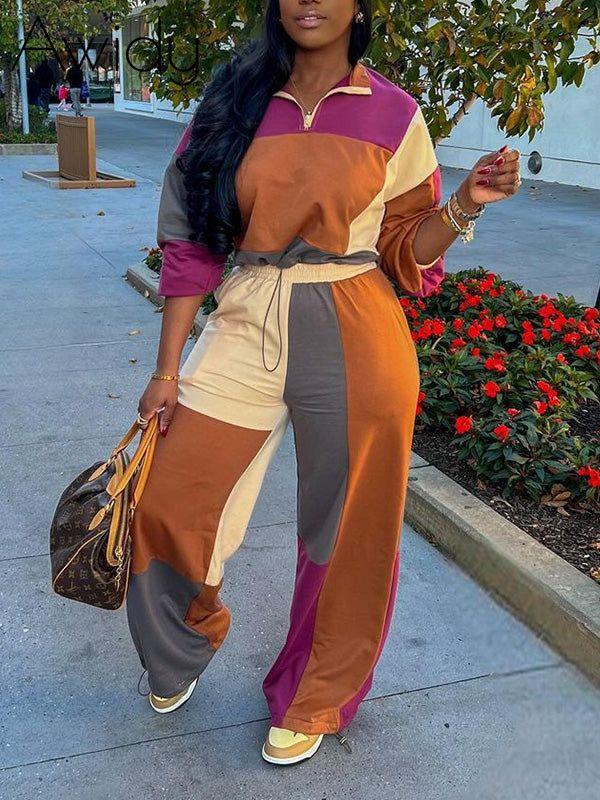 Colorblock Zip Top & Pants Set--Clearance