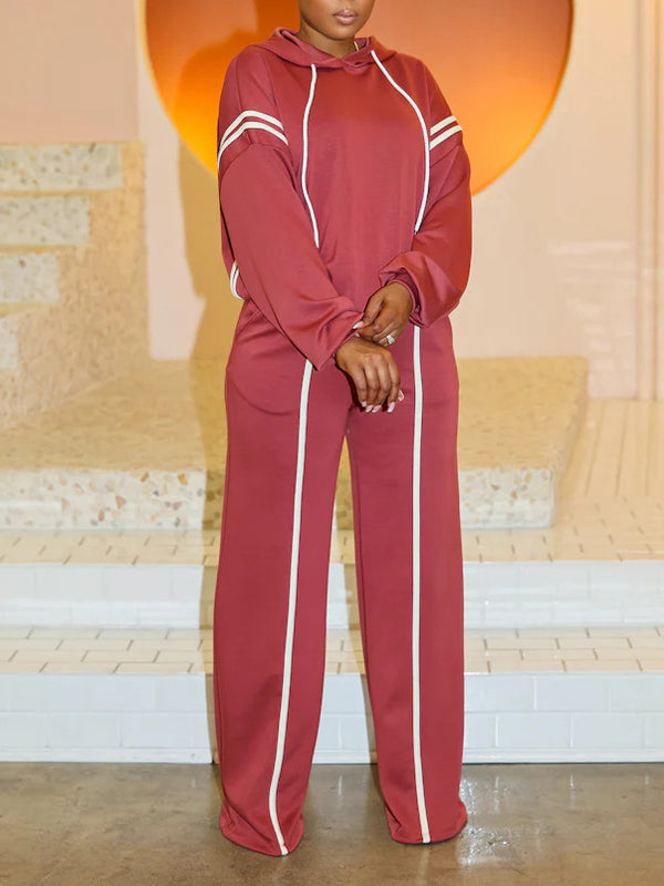 Gestreiftes Hoodie- und Hosenset