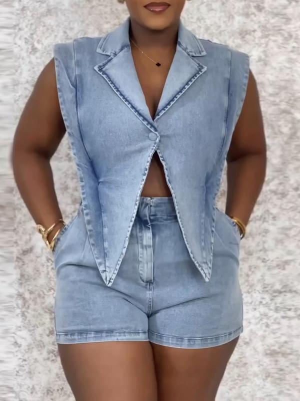 Indiebeautie Sleeveless Denim Romper