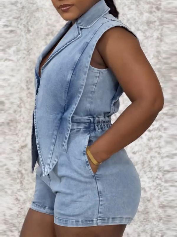 Indiebeautie Sleeveless Denim Romper