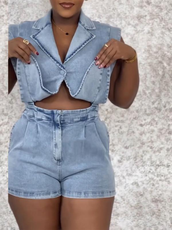 Indiebeautie Sleeveless Denim Romper