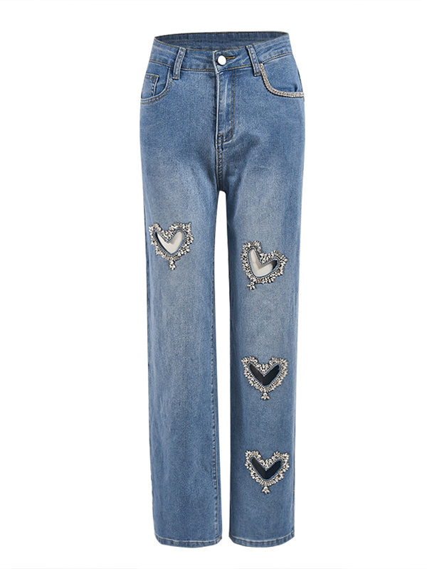 Jeans mit Herz-Nieten