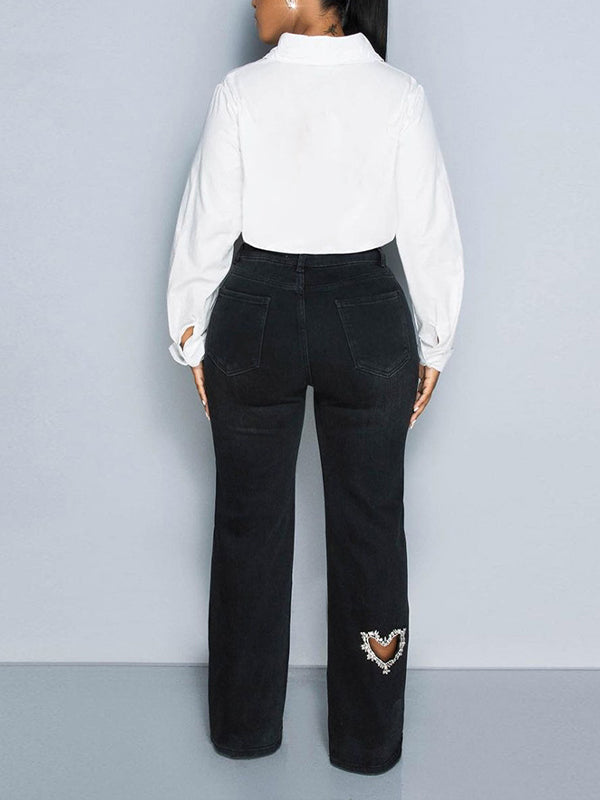 Jeans mit Herz-Nieten