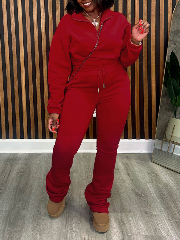 Ensemble sweat-shirt et pantalon zippés Indiebeautie