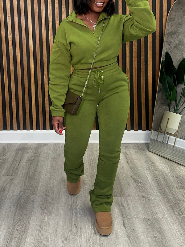 Ensemble sweat-shirt et pantalon zippés Indiebeautie