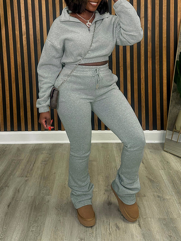 Ensemble sweat-shirt et pantalon zippés Indiebeautie