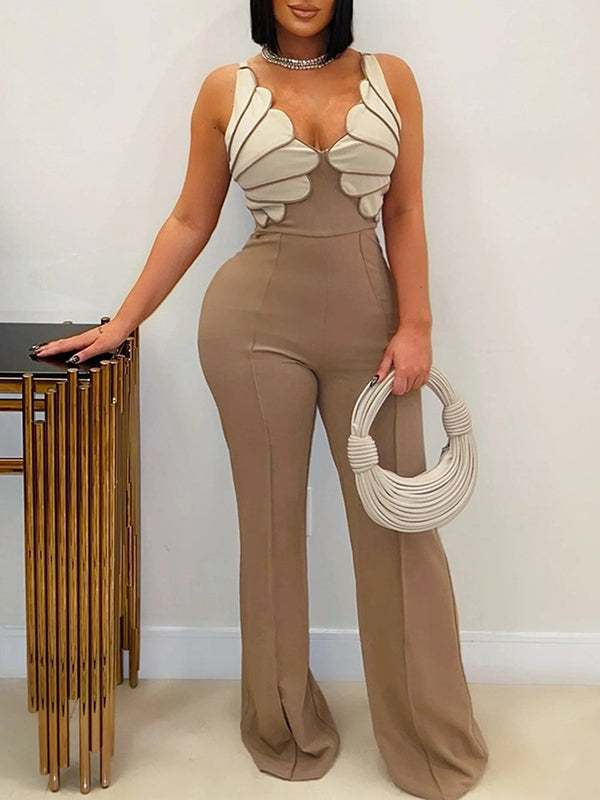 Indiebeautie Two-Tone Sleeveless Jumpsuit