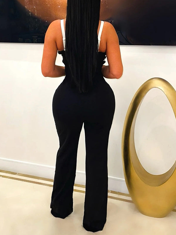 Indiebeautie Two-Tone Sleeveless Jumpsuit