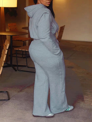 Indiebeautie – Einfarbiges Set aus Hoodie und Hose