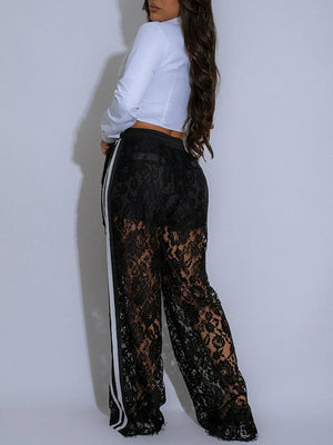Spitzenhose mit Seitenstreifen – Ausverkauf