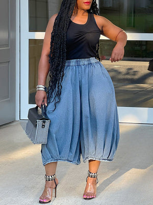 Indiebeautie – Kurze Jeans mit weitem Bein