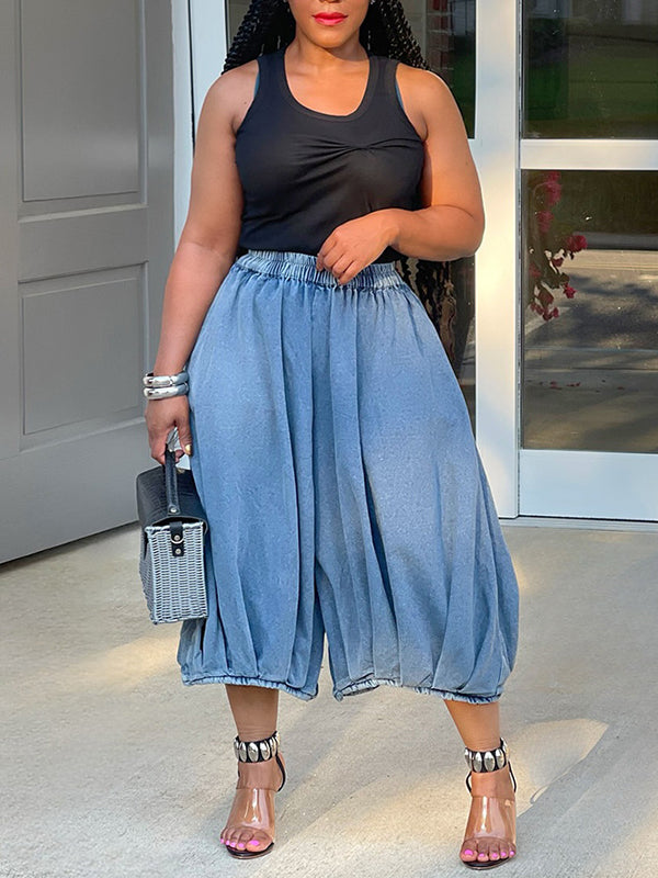 Indiebeautie – Kurze Jeans mit weitem Bein