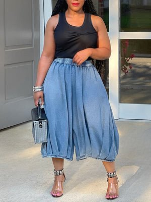 Indiebeautie – Kurze Jeans mit weitem Bein