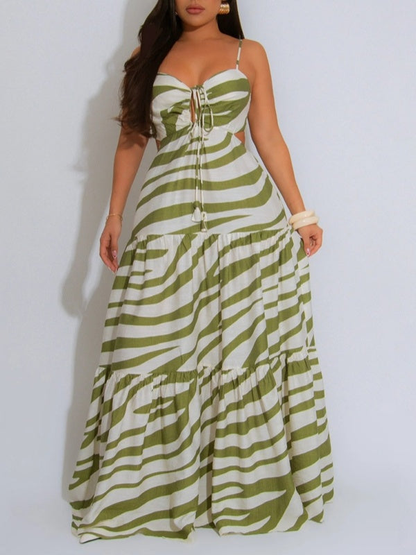 Indiebeautie – Bedrucktes Camisole-Kleid mit Rüschen