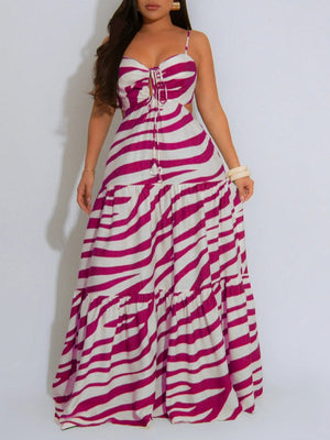 Indiebeautie – Bedrucktes Camisole-Kleid mit Rüschen