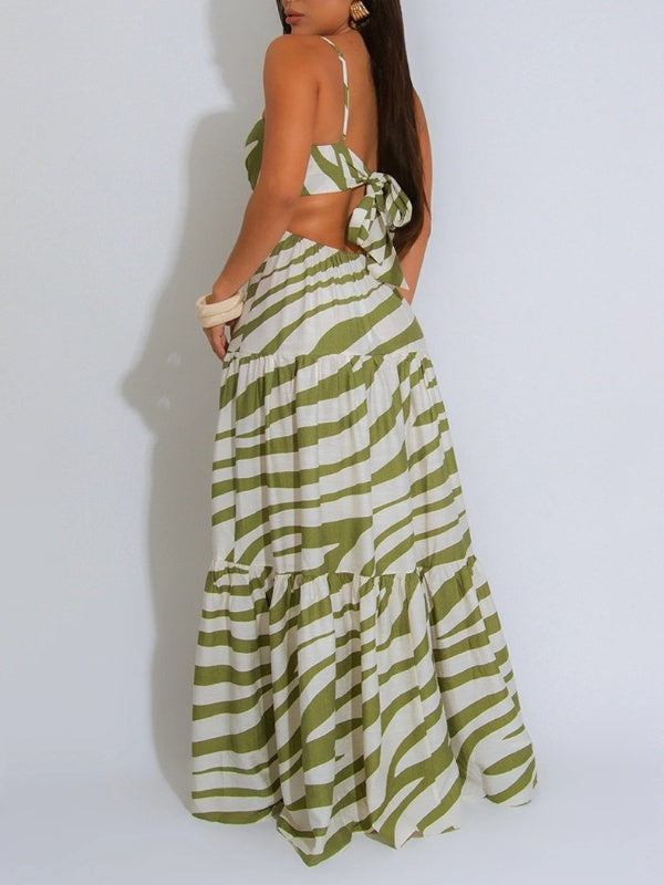 Indiebeautie – Bedrucktes Camisole-Kleid mit Rüschen